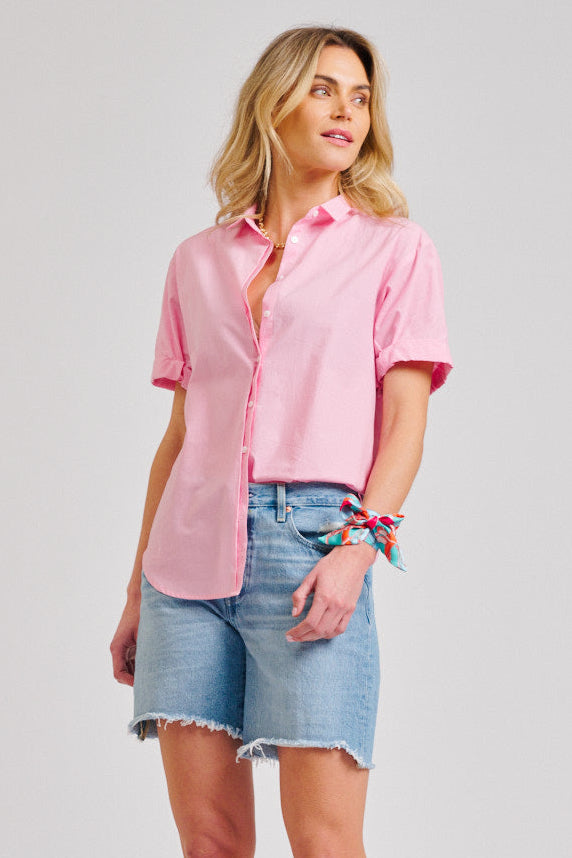 The Annie Short Sleeve Shirt - Powder Pink