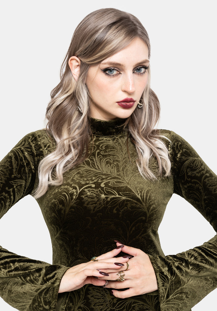 Thornshade Debossed Velour Maxi Dress
