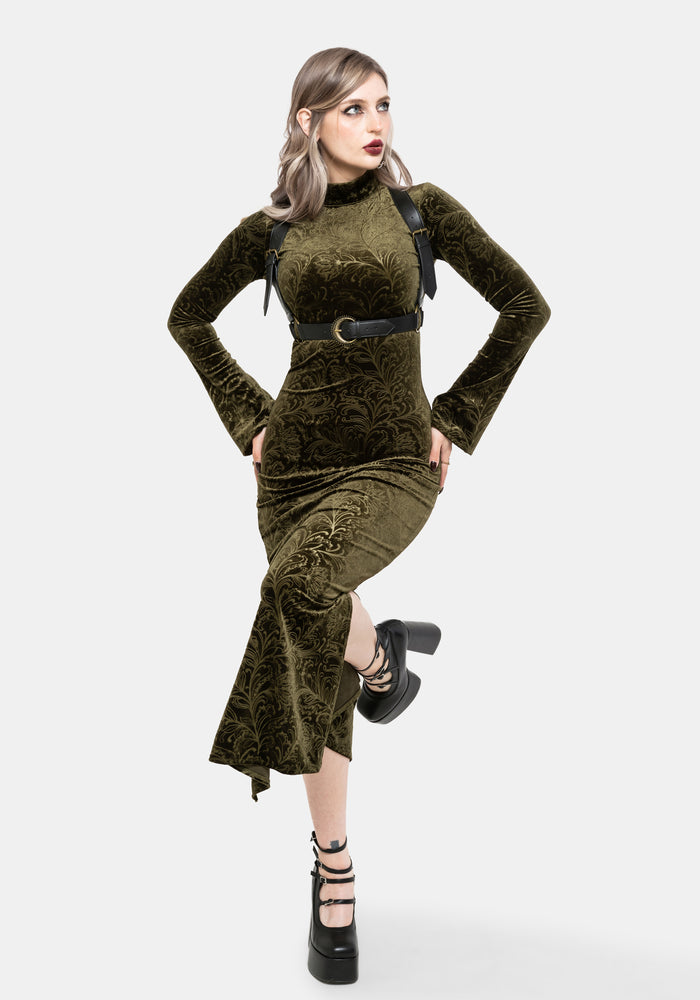 Thornshade Debossed Velour Maxi Dress