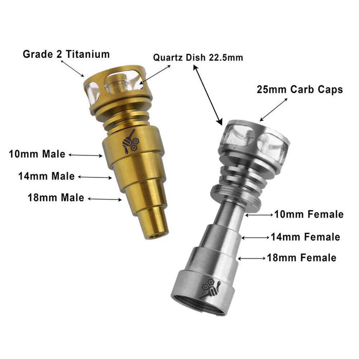 Titanium 6 In 1 Cage Hybid Dab Nail