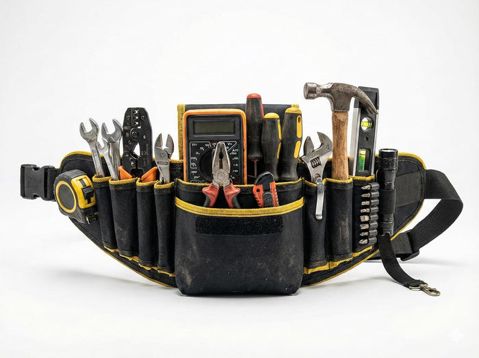 Tough Gear 2.0 Pro Series Tool Belt Pouch – Heavy Duty Multi-Pocket Waist Tool Bag with Adjustable Belt for Electricians & Technicians