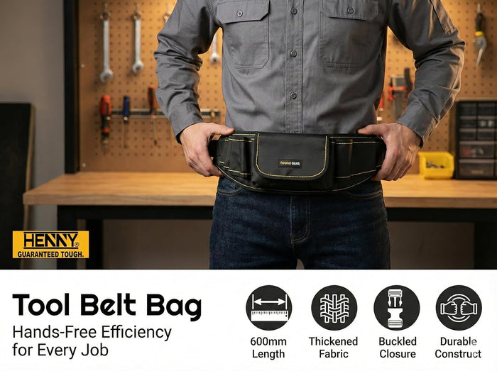 Tough Gear 2.0 Pro Series Tool Belt Pouch – Heavy Duty Multi-Pocket Waist Tool Bag with Adjustable Belt for Electricians & Technicians