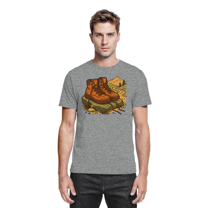 Front view of Arvenzo Trail Rest Unisex Shirt in sports grey meliert, showcasing comfortable fit and stylish design.
