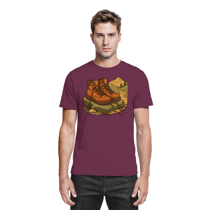 Unisex Trail Rest Shirt by Arvenzo in burgundy, featuring a front view of the premium casual shirt with a relaxed fit.