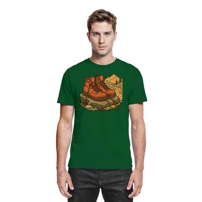 Arvenzo Trail Rest unisex shirt in bottle green, front view showcasing comfortable fit and stylish design.