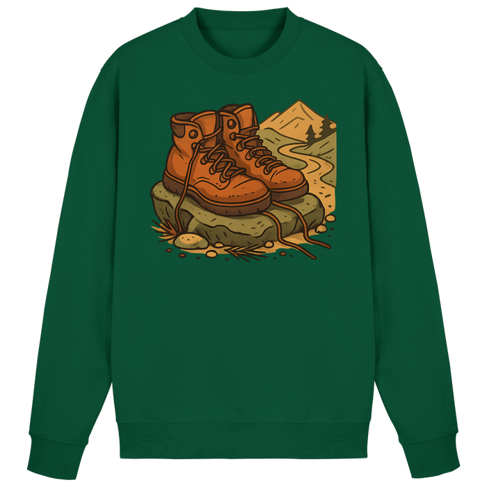 Arvenzo Trail Rest Sweatshirt in bottle green, front view showing a casual, comfortable sweatshirt made for outdoor adventures.