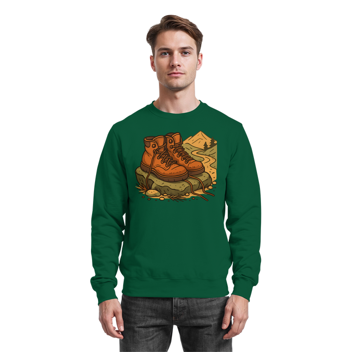 Arvenzo Trail Rest Sweatshirt in bottle green, front view showing a casual, comfortable sweatshirt for outdoor activities.