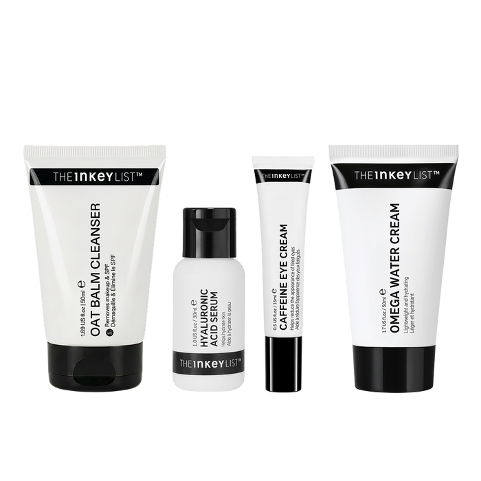 Set of The Inkey List skincare products on a white background