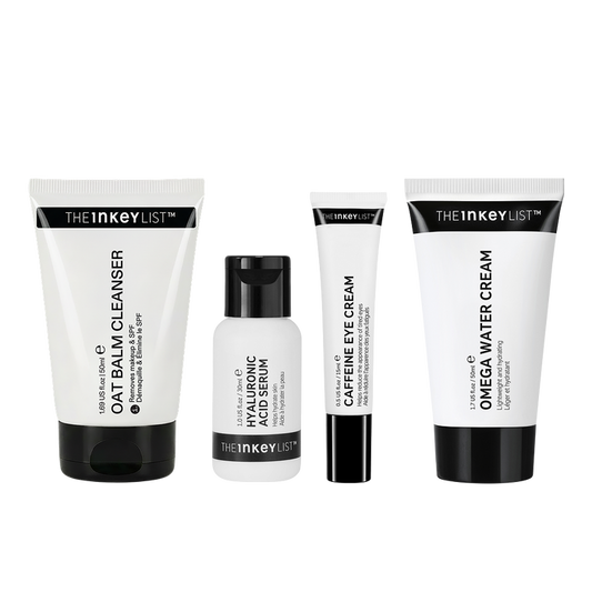 Set of The Inkey List skincare products on a white background