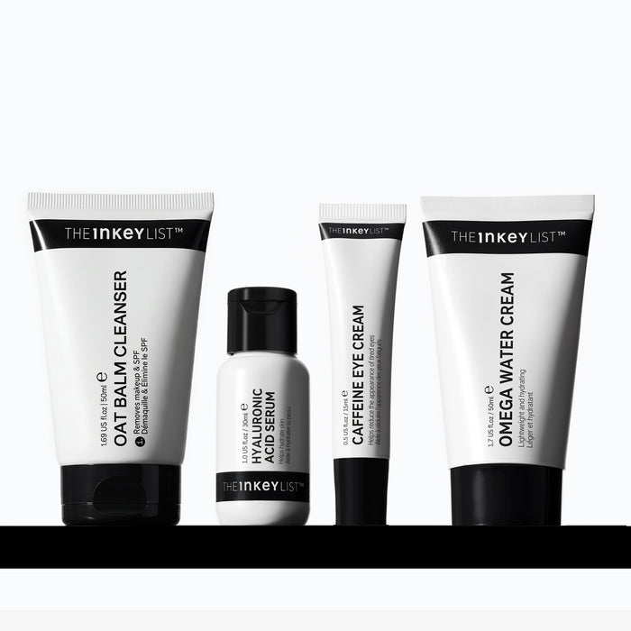 Set of The INKEY List skincare products on a white background