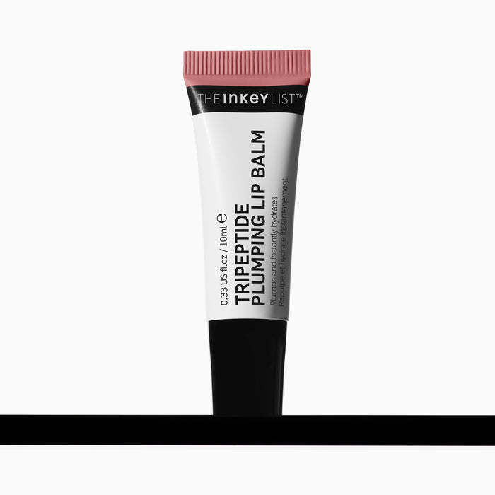 Tube of The Inkey List Tripeptide Plumping Lip Balm on a white background