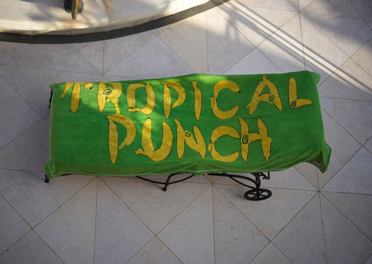 TROPICAL PUNCH Terry Cloth Beach Towel-Green