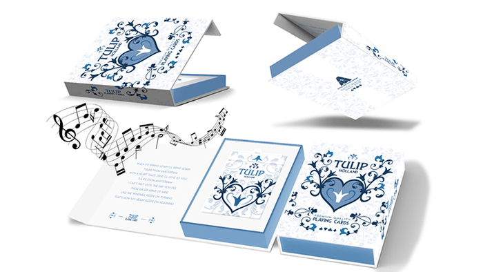 PlayingCardDecks.com-Tulip White Music Box & Deck Collector's Playing Cards