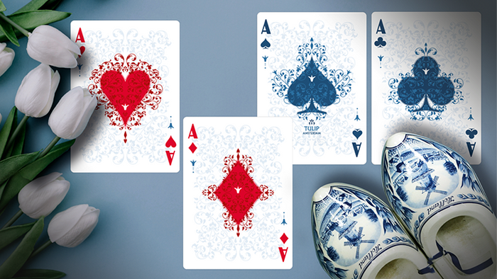 PlayingCardDecks.com-Tulip White Music Box & Deck Collector's Playing Cards