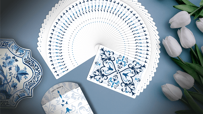 PlayingCardDecks.com-Tulip White Music Box & Deck Collector's Playing Cards