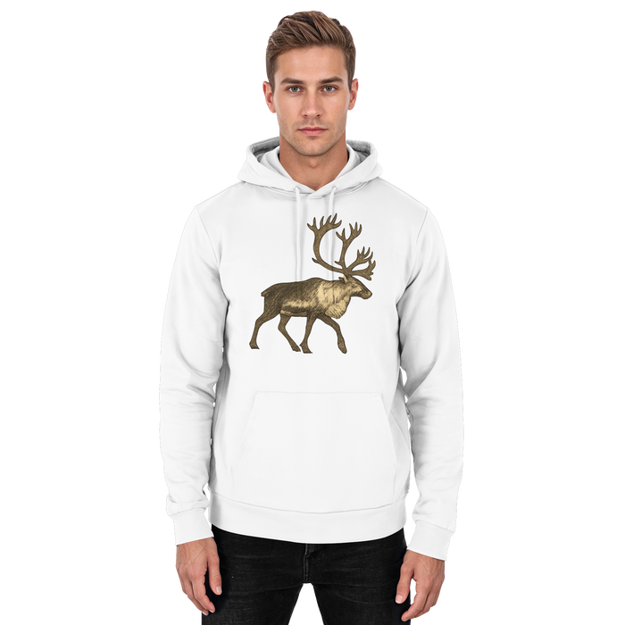 Arvenzo Tundra Walk hoodie in Arctic White, front view, unisex casual hoodie with a simple design, soft fabric, and comfortable fit.