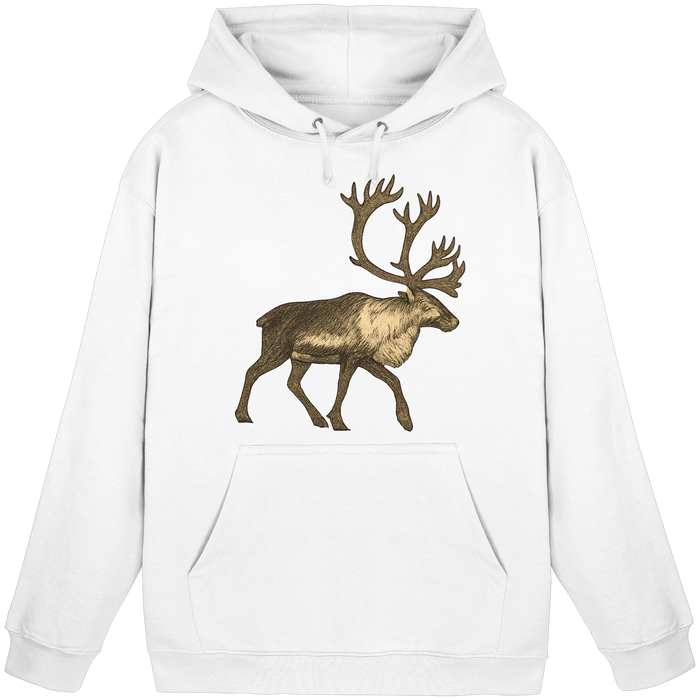 Arvenzo Tundra Walk hoodie in Arctic White, front view showing unisex casual hoodie with a cozy fit and minimalist design.