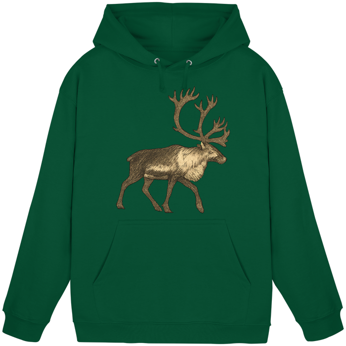 Arvenzo Tundra Walk hoodie in bottle green, front view, unisex casual hoodie with a simple design and soft fabric.