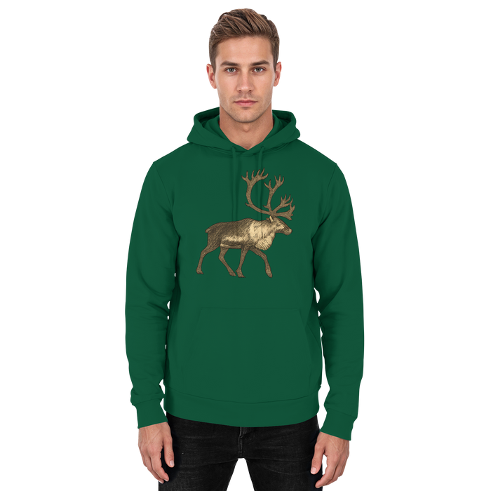 Arvenzo Tundra Walk hoodie in bottle green, unisex front view showing soft fabric and casual fit.