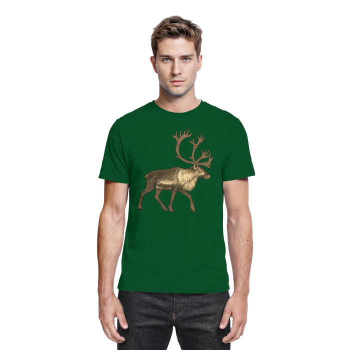 Front view of Arvenzo Tundra Walk unisex shirt in bottle green, featuring a classic fit and minimal design.