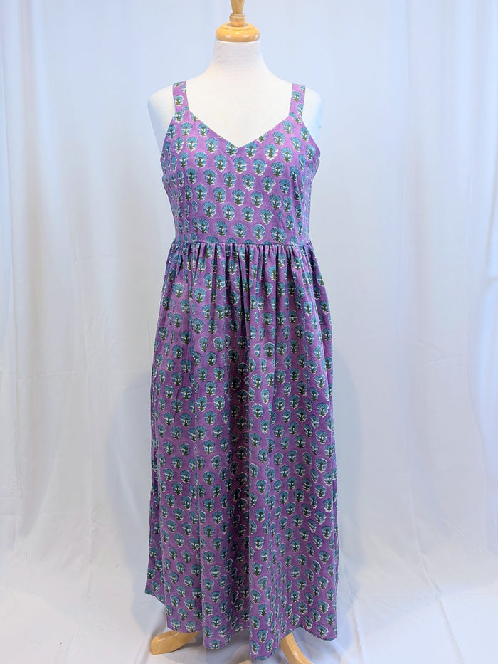 Twinflower Giada Cotton Dress in Purple Repeat - Precious Sparkle