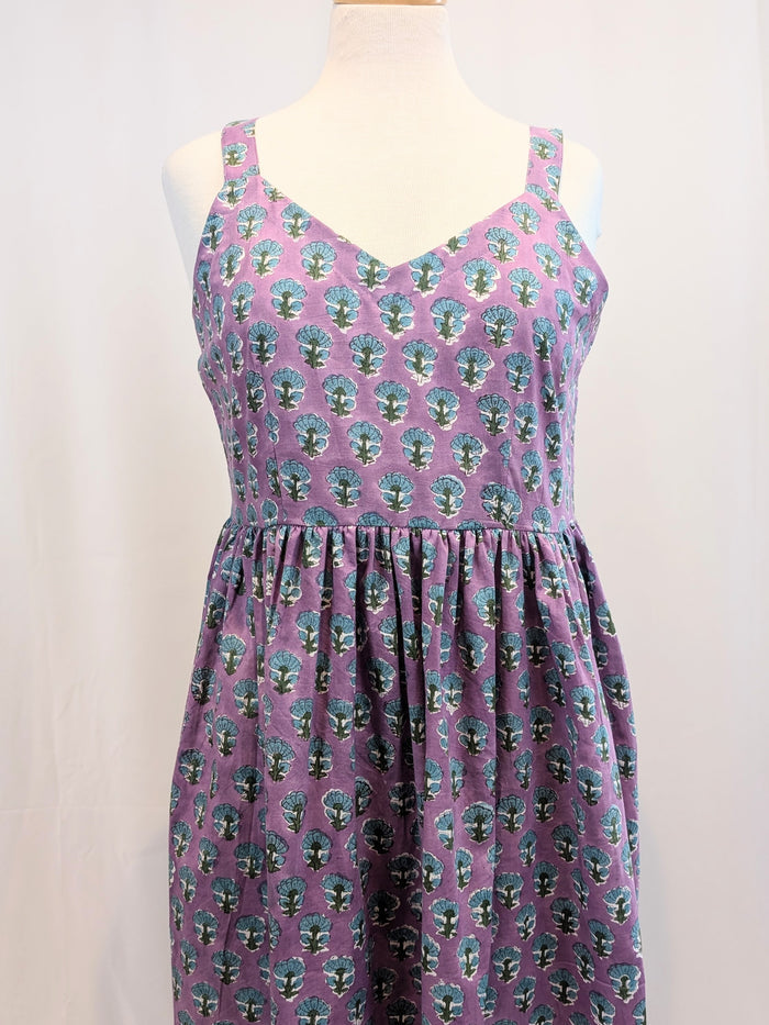 Twinflower Giada Cotton Dress in Purple Repeat - Precious Sparkle