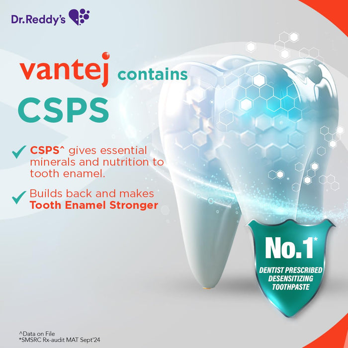 Vantej Toothpaste for Sensitive Teeth Dentist recommended sensitivity toothpaste for everyday use - 100g white