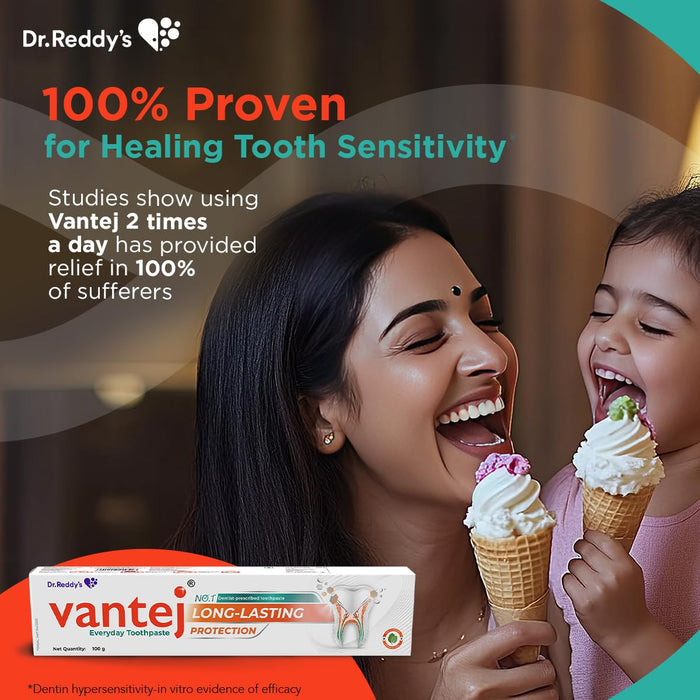 Vantej Toothpaste for Sensitive Teeth Dentist recommended sensitivity toothpaste for everyday use - 100g white