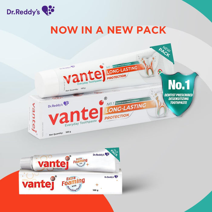 Vantej Toothpaste for Sensitive Teeth Dentist recommended sensitivity toothpaste for everyday use - 100g white