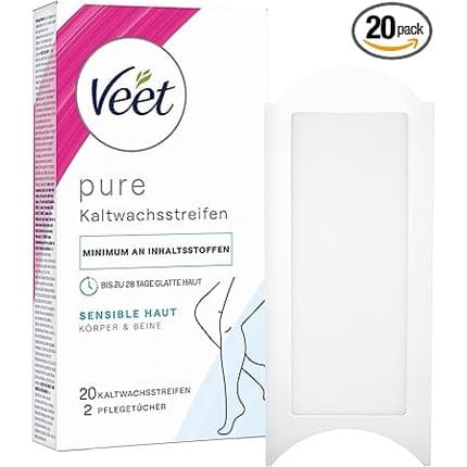 Veet Easy Gel Hair Removal Strips For Legs Cold Wax For Sensitive Skin 20 Strips