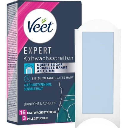 Veet Expert Cold Wax Strips – Bikini Zone & Underarms for Sensitive Skin