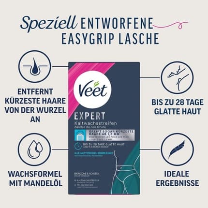 Veet Expert Cold Wax Strips – Bikini Zone & Underarms for Sensitive Skin