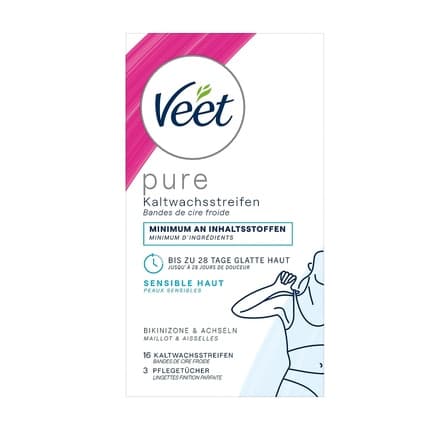 Veet PURE Cold Wax Strips – Bikini & Armpits for Sensitive Skin