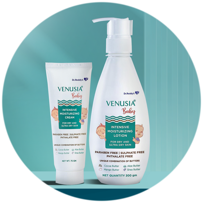 VENUSIA Dr Reddy's Venusia Baby Intensive Moisturizing Lotion for Dry and Ultra Dry Skin Contains Cocoa, Aloe, Mango & Shea Butters | 300g