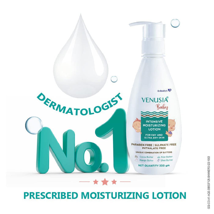 VENUSIA Dr Reddy's Venusia Baby Intensive Moisturizing Lotion for Dry and Ultra Dry Skin Contains Cocoa, Aloe, Mango & Shea Butters | 300g