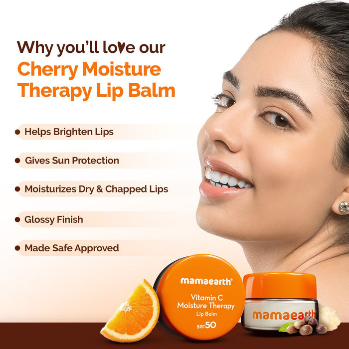Vitamin C Moisture Therapy Lip Balm SPF 50 with Vitamin C & Honey for Lip Lightening - 15 g (Pack of 2)