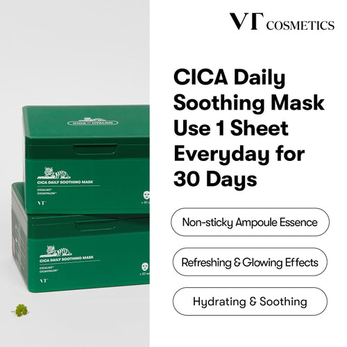 VT Cosmetic Daily Soothing Mask Facial Sheet Mask for Moist & Hydrating / 30ea