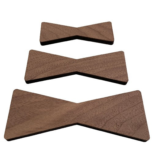 Walnut Bow Tie Single Inlay For Bow Tie Acrylic Router Templates ( Small, Medium,Large )