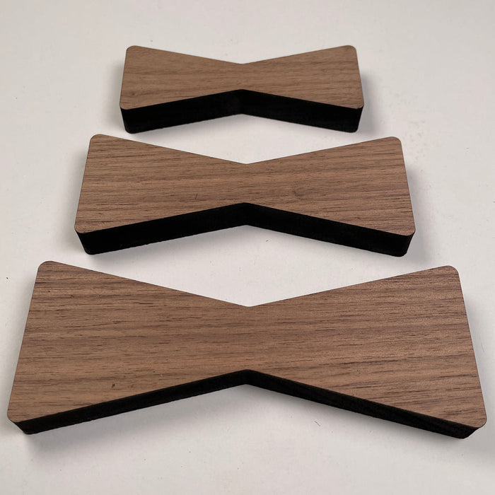 Walnut Bow Tie Single Inlay For Bow Tie Acrylic Router Templates ( Small, Medium,Large )