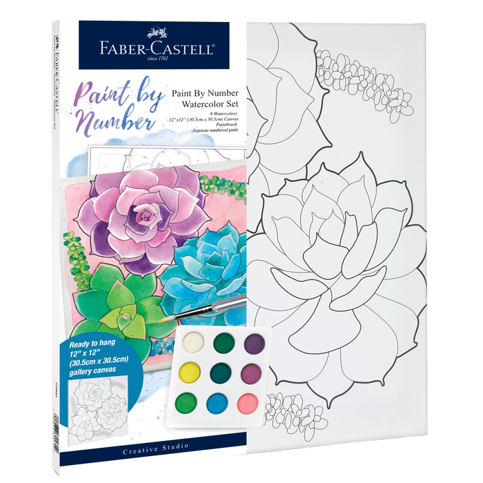 Watercolor Paint by Number Succulents