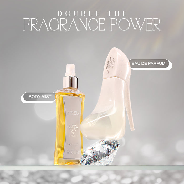 White Diamond Gift Set – 2 Pcs | Eau De Parfum 100ml & Body Mist - 100 ml