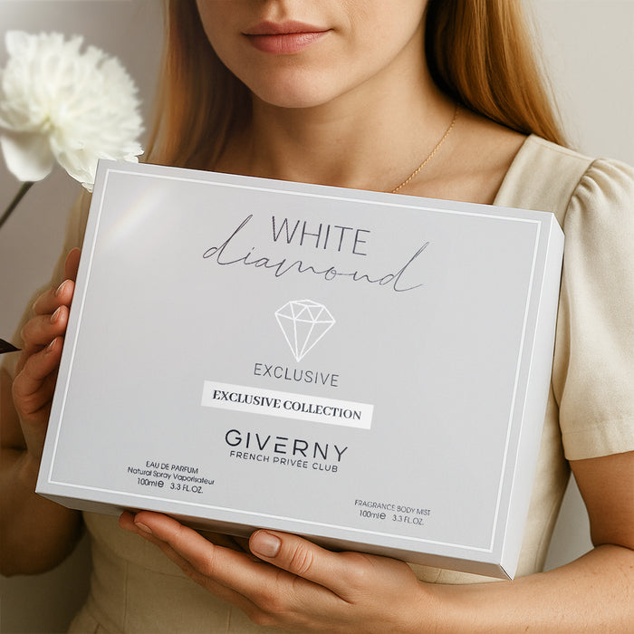 White Diamond Gift Set – 2 Pcs | Eau De Parfum 100ml & Body Mist - 100 ml