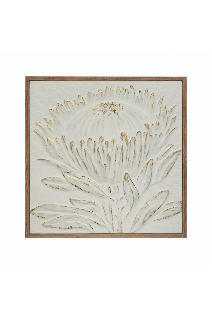 Creative-Co-Op-White-Protea-Metal-Wall-Decor