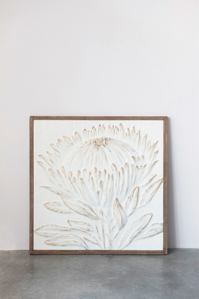 Creative-Co-Op-White-Protea-Metal-Wall-Decor