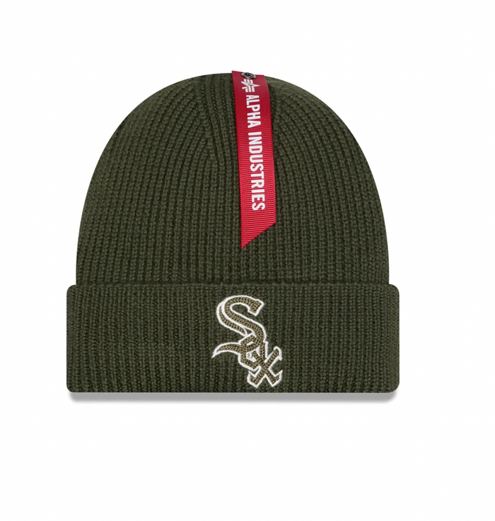 White Sox Alpha Industries Olive Green Knit