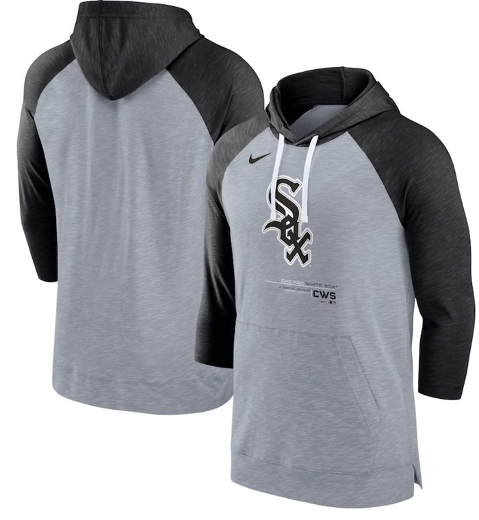 White Sox Nike Baseball Raglan 3/4-Sleeve Pullover Hoodie