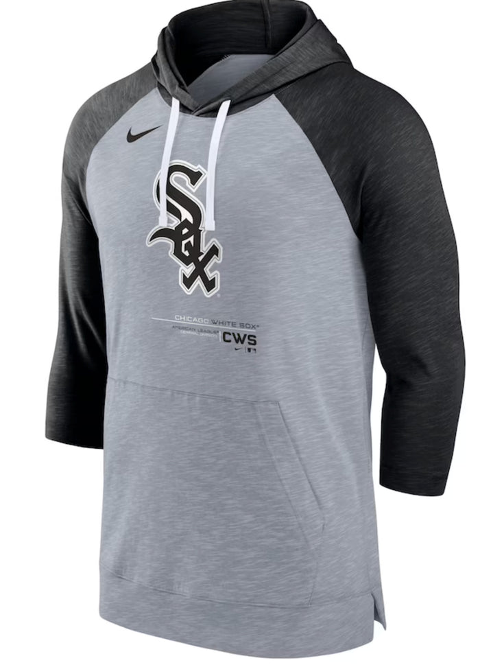 White Sox Nike Baseball Raglan 3/4-Sleeve Pullover Hoodie-1