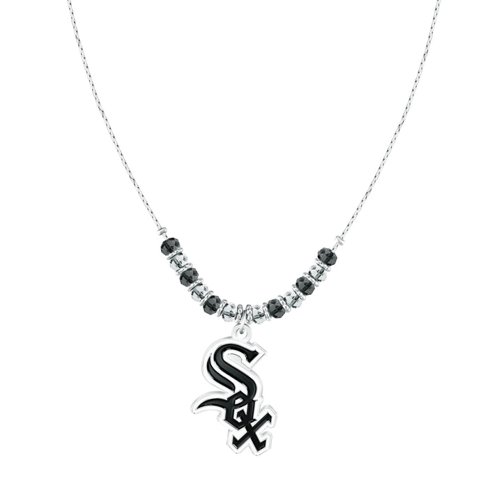 White Sox Beaded Cobra Chain Necklace