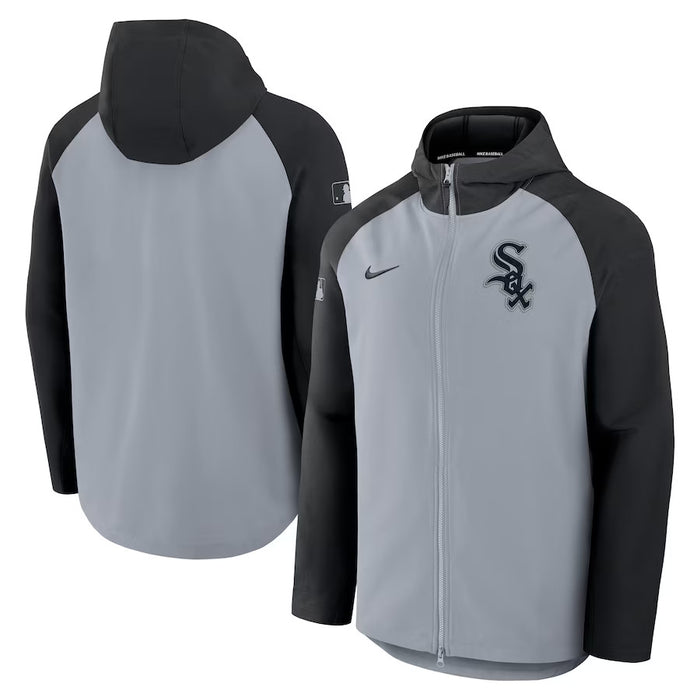 White Sox Nike Gray/Black Authentic Collection Raglan Full Zip