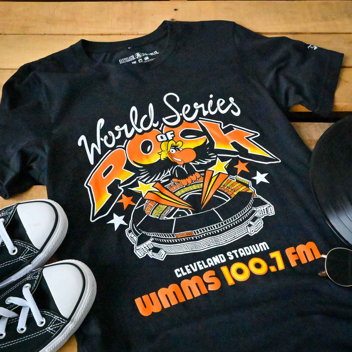 WMMS 100.7 FM The Buzzard - World Series Of Rock - Mens/Unisex Crew T-Shirt  *Officially Licensed